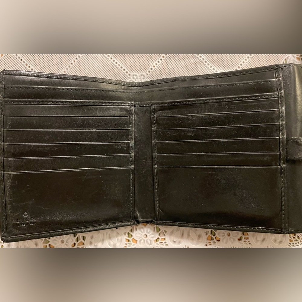 Project -Authentic Gucci Leather/Canvas Black Wal… - image 5